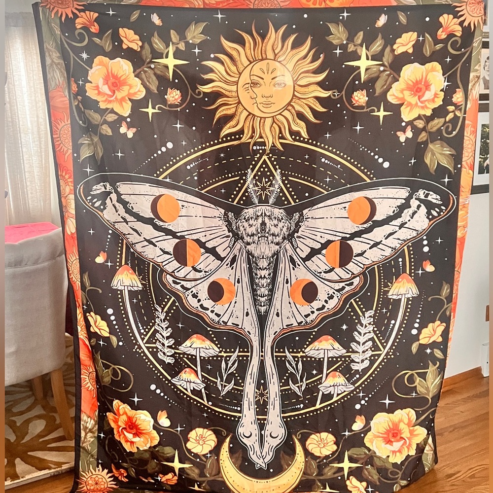 Mystical Esoteric Moth Tapestry